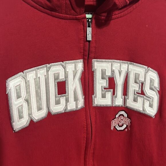🔥🔥 OHIO STATE BUCKEYES “Embroidered” Zip Hoodie Jacket - No flaws - Men Sz M - Picture 2 of 8